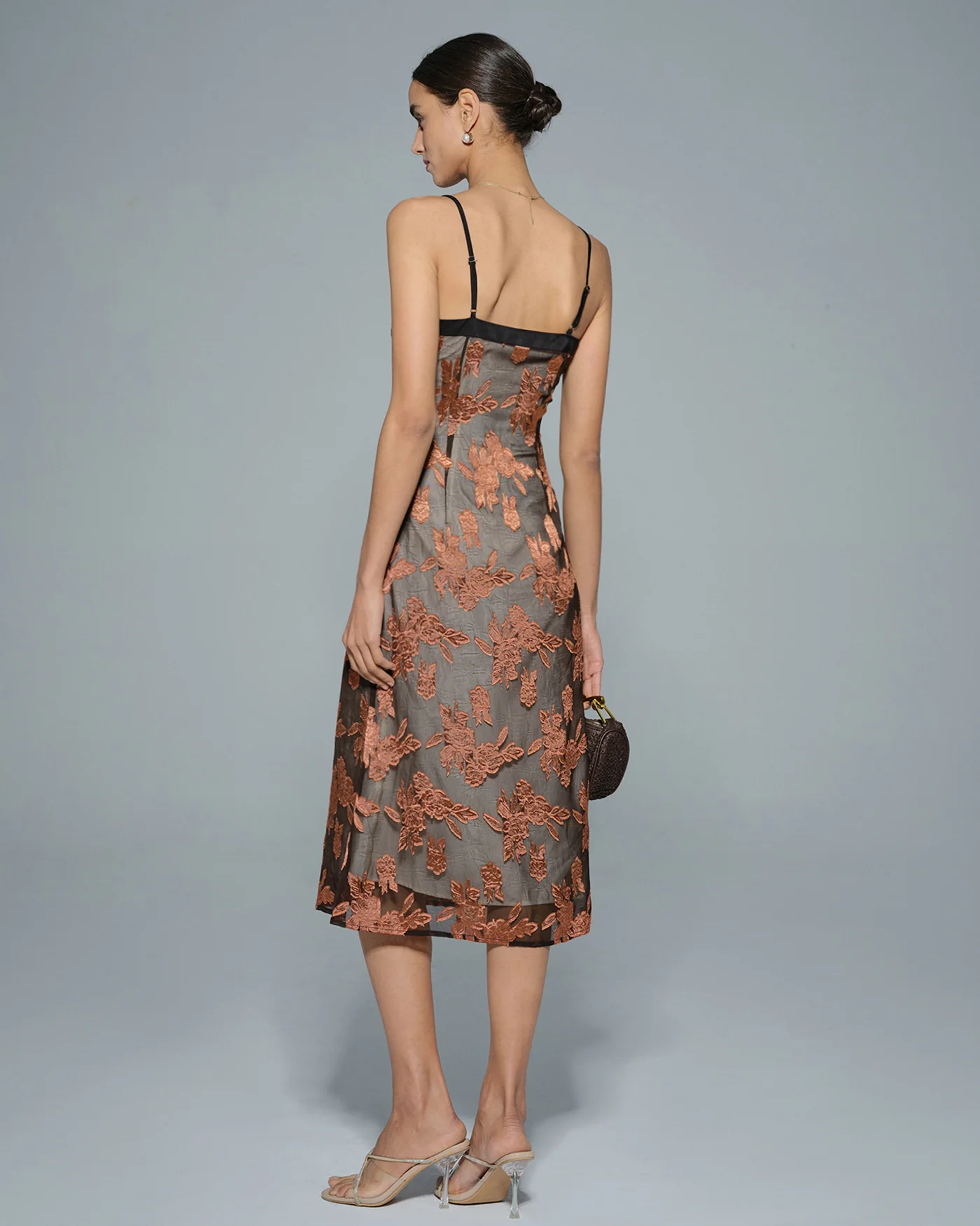 Caramel Floral Slip Midi Dress - Image 7