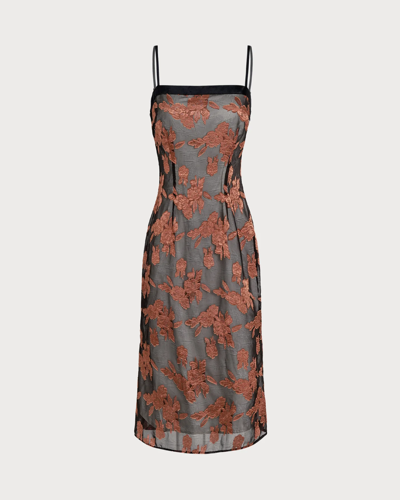 Caramel Floral Slip Midi Dress - Image 8