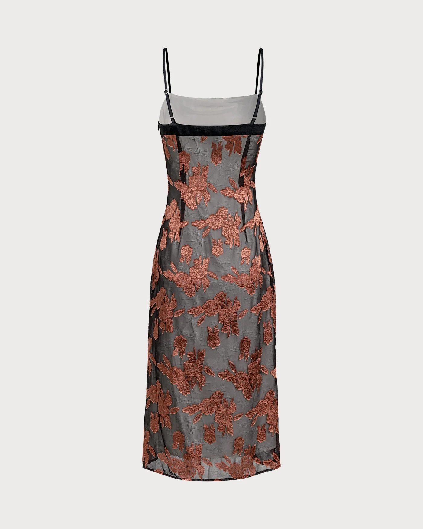 Caramel Floral Slip Midi Dress - Image 9