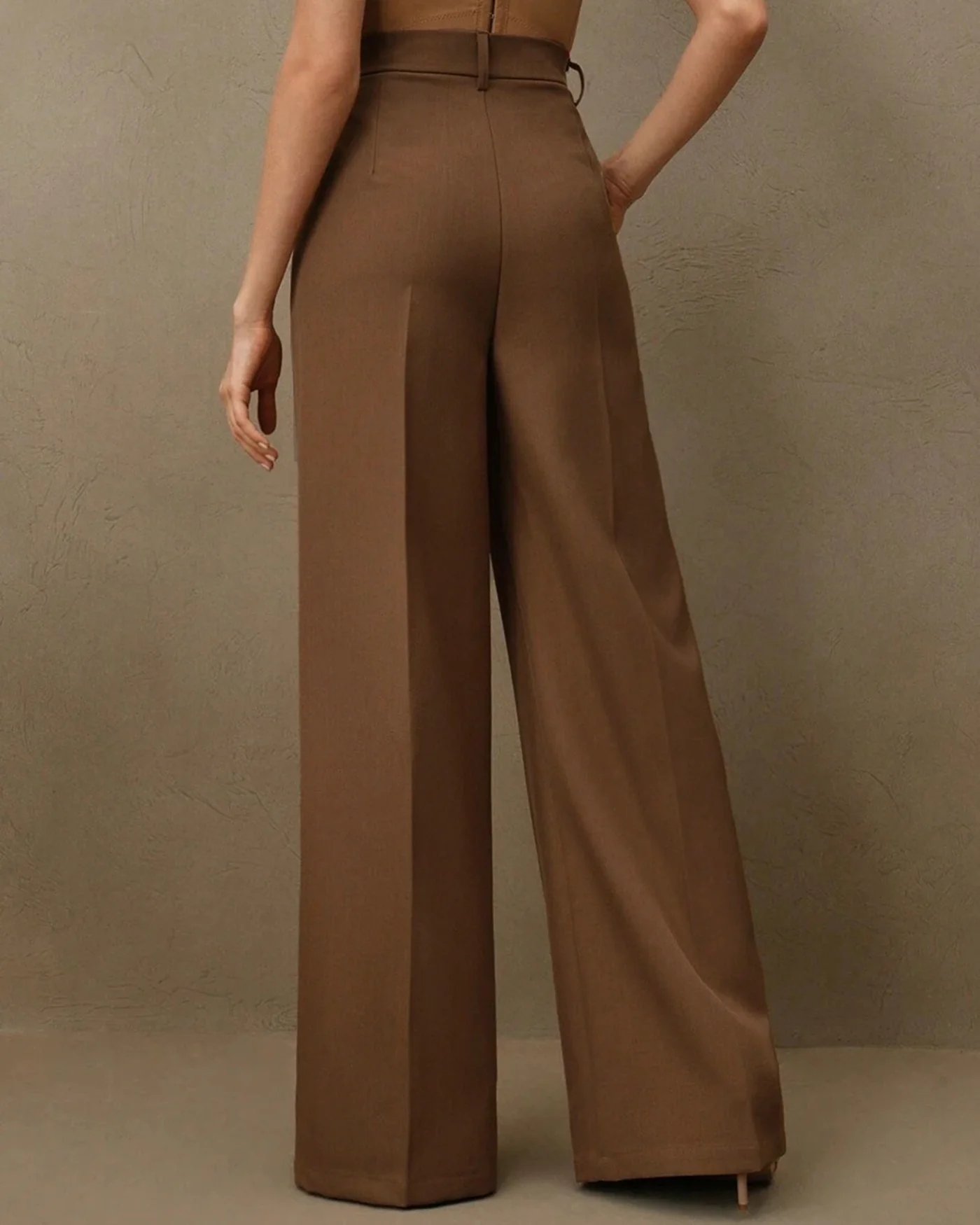 Caramel Natural Waisted Straight Pants - Image 4