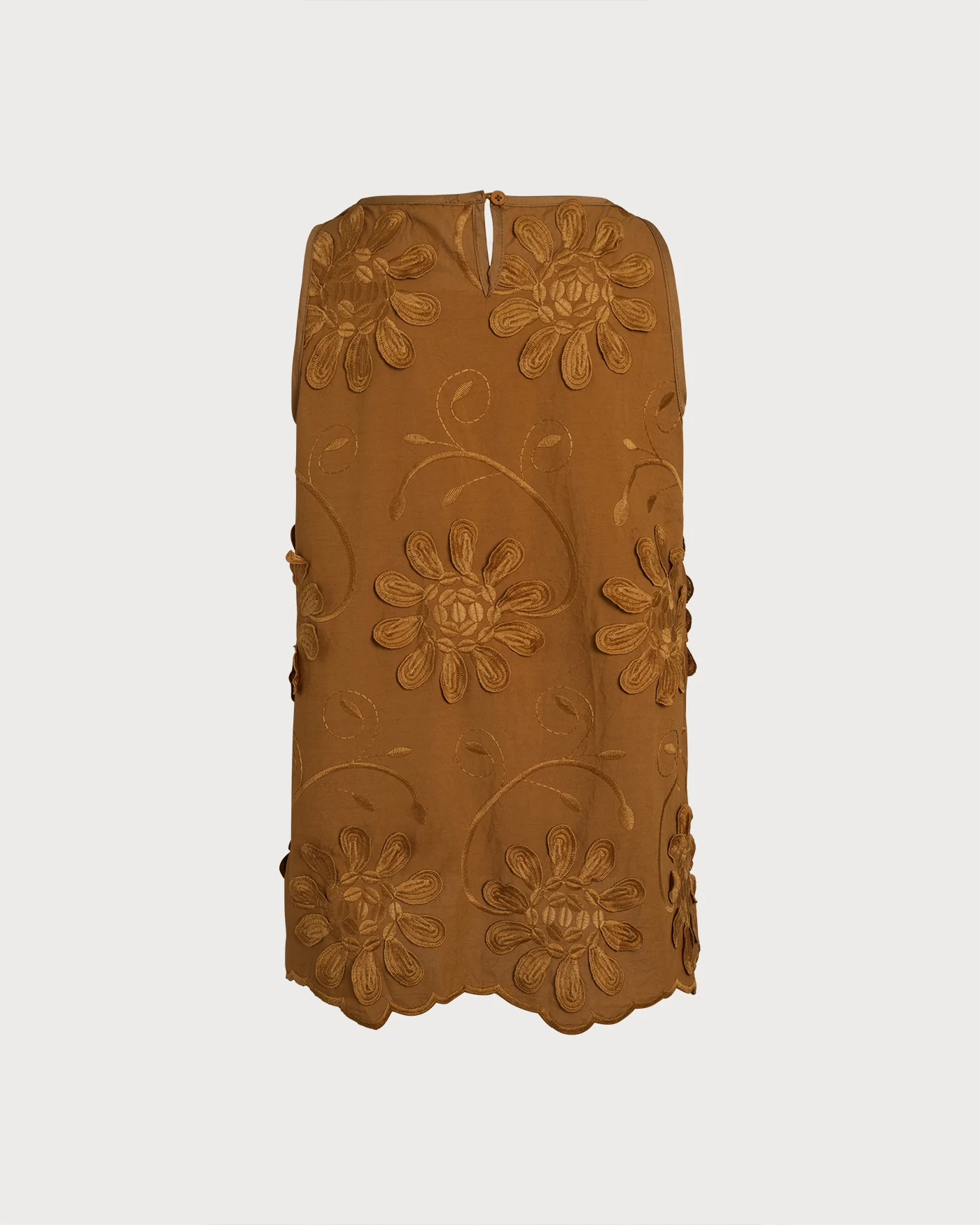 Caramel Round Neck Floral Tank Top - Image 5