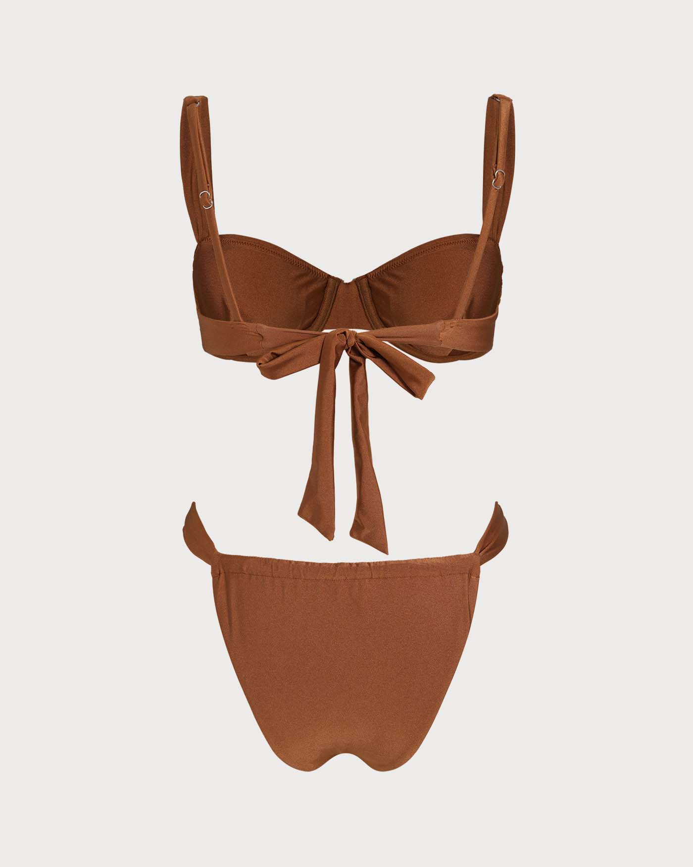 Caramel Sweetheart Neck Underwire Bikini Set - Image 4