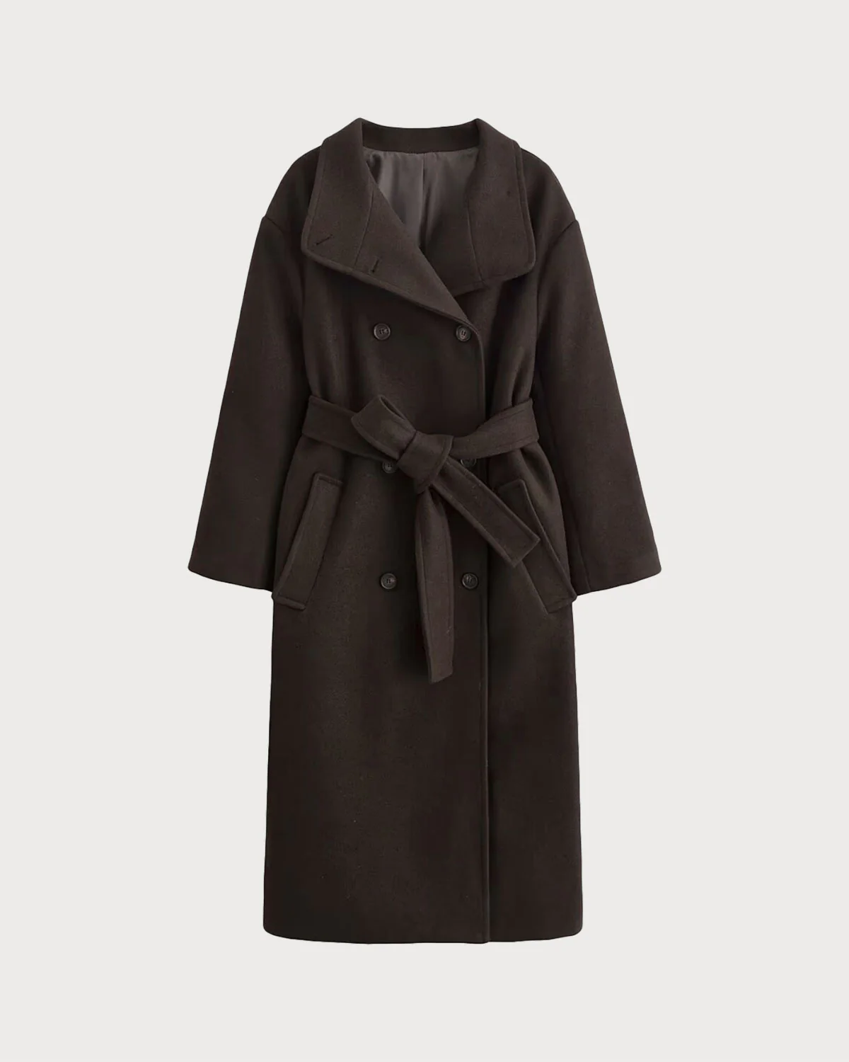Coffee Belted Pocket Trench Coat - Image 6