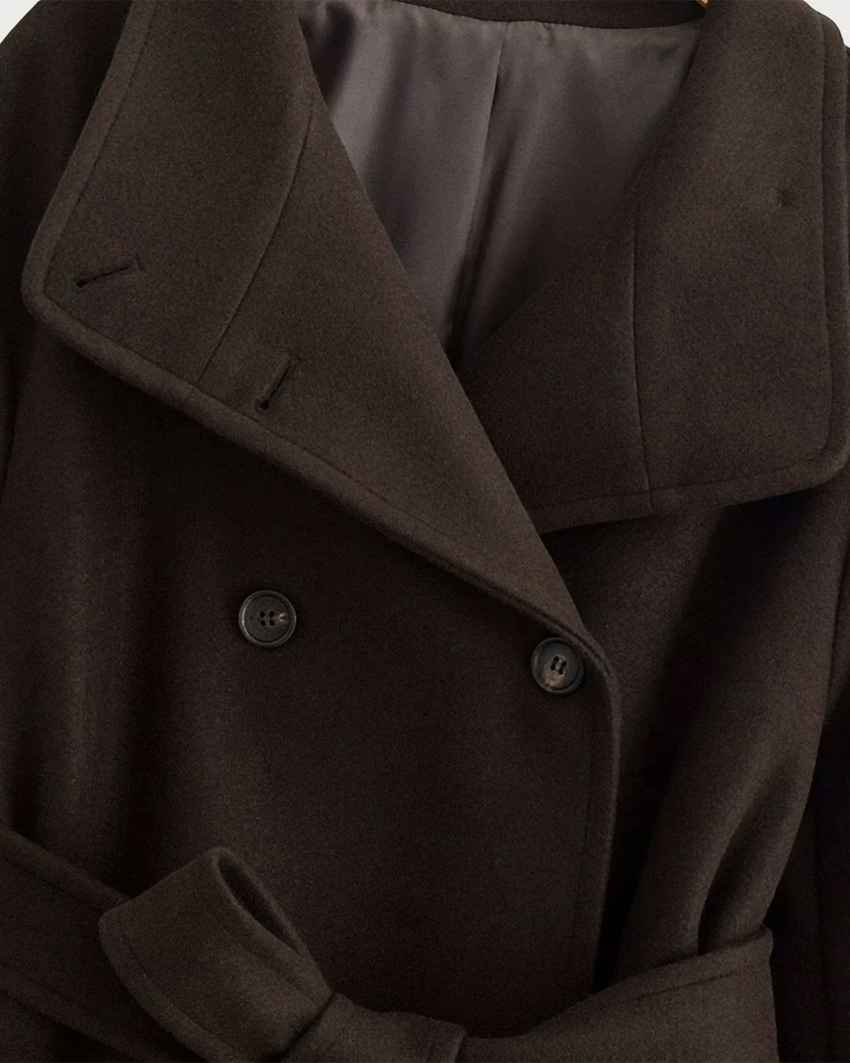 Coffee Belted Pocket Trench Coat - Image 8