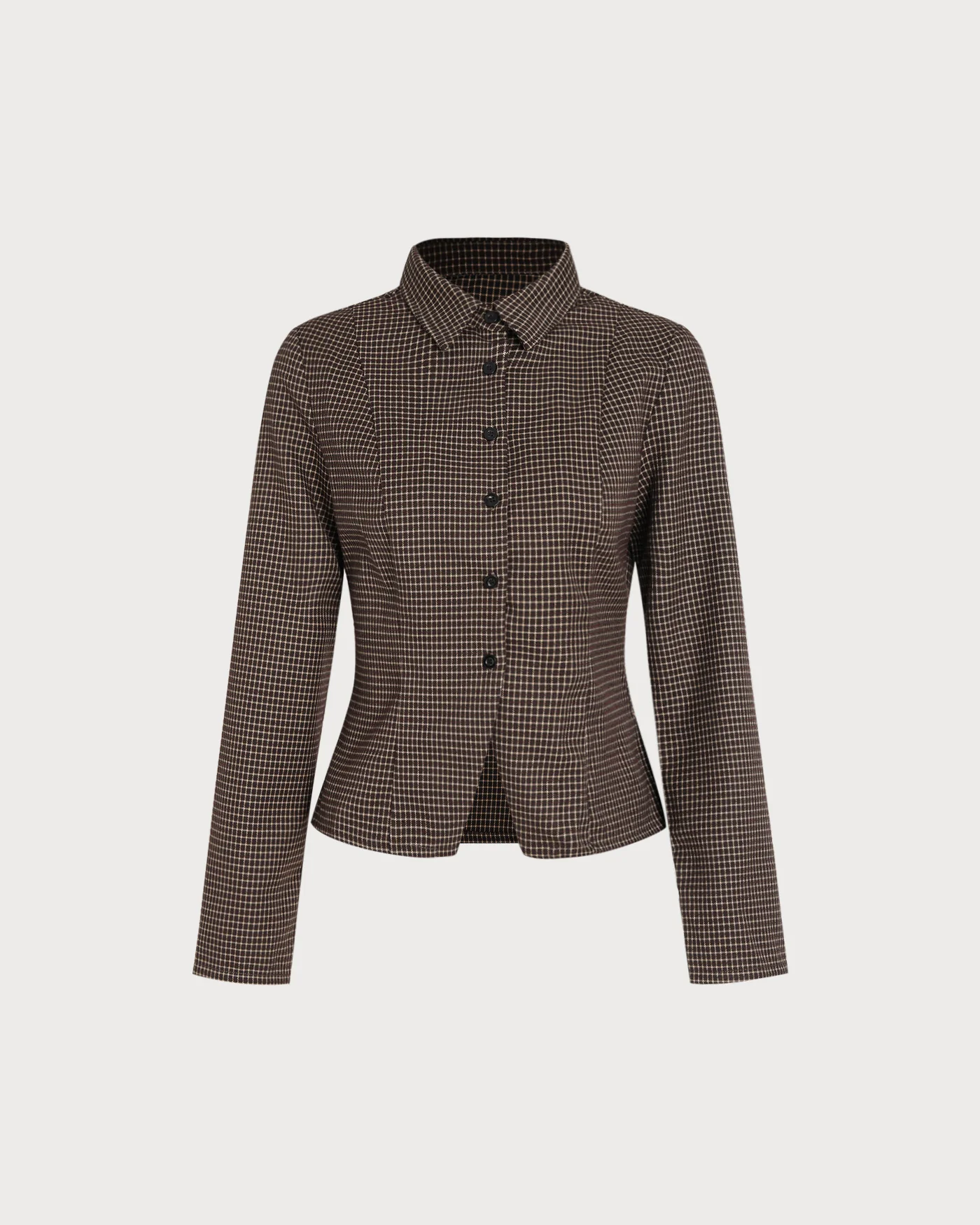 Coffee Button Plaid Shirt - Image 6