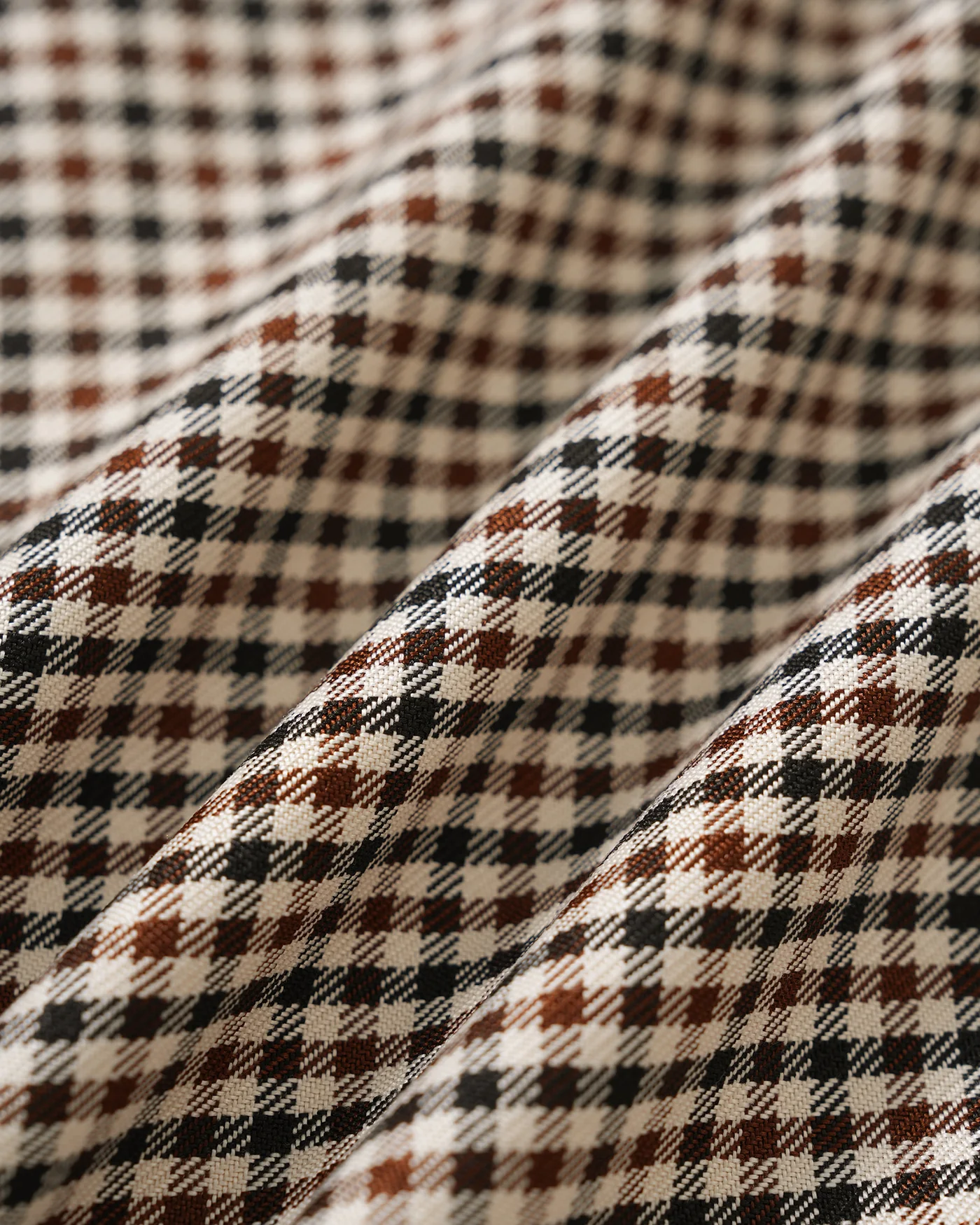 Coffee Square Neck Plaid Blouse - Image 8