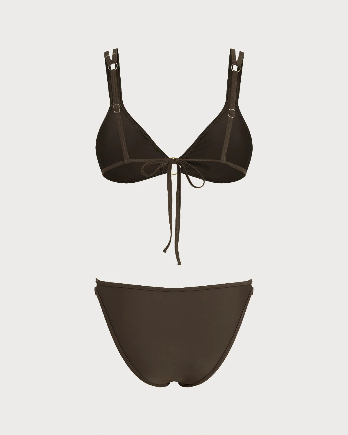 Coffee Triangle O-Ring Bikini Set - Image 3
