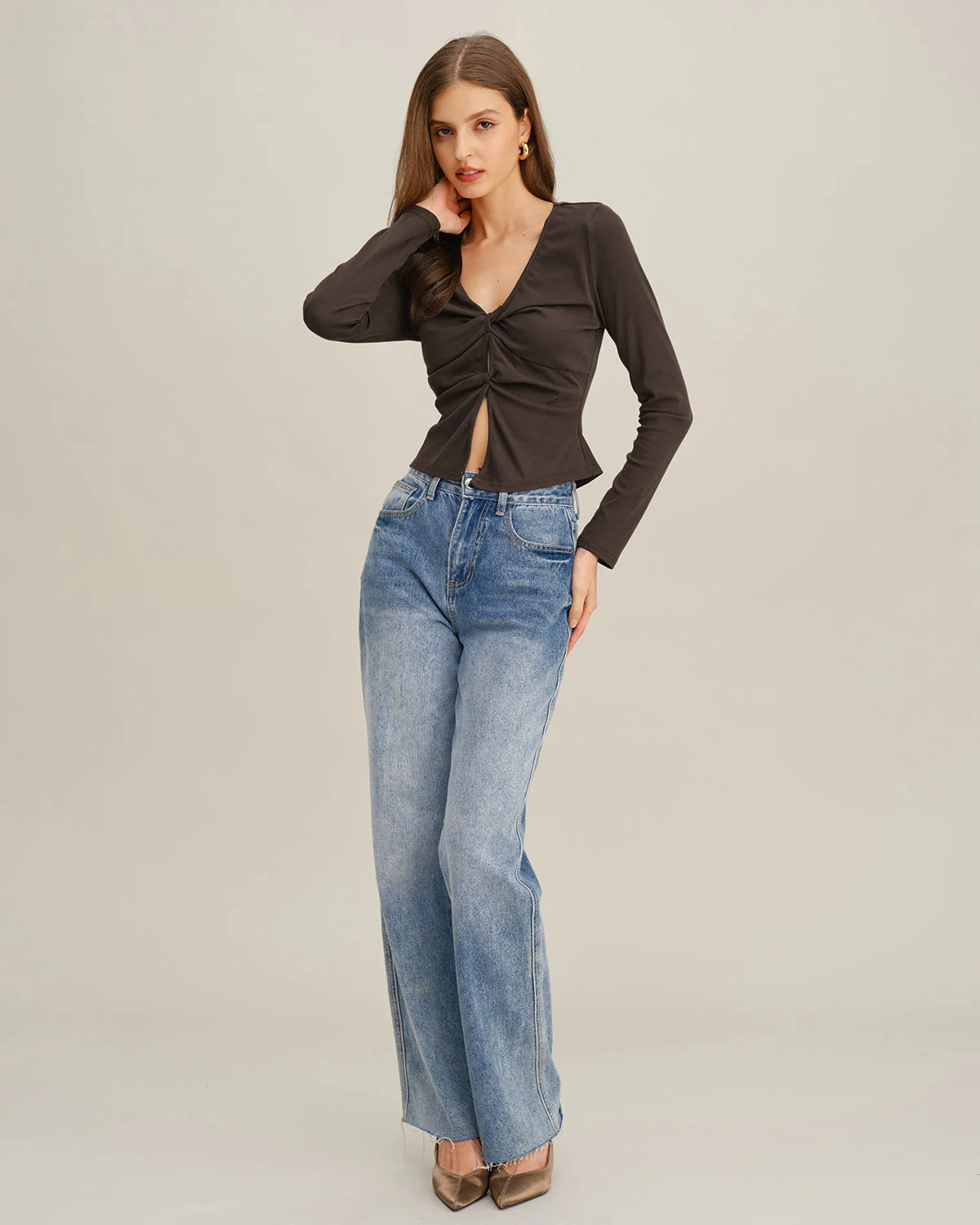 Coffee Twist Knit Tee - Image 5