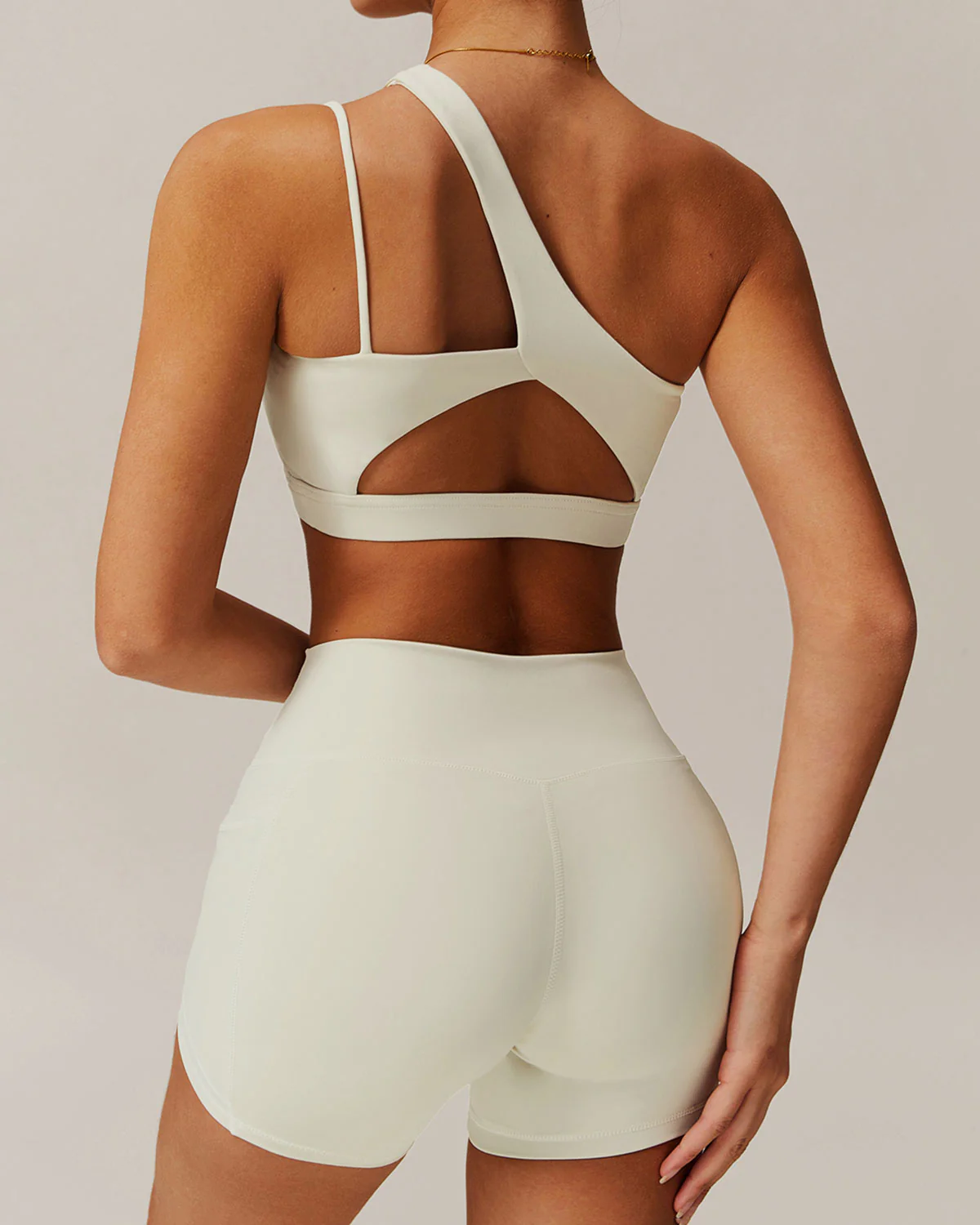 Apricot Cropped One Shoulder Yoga Cami Top - Image 4