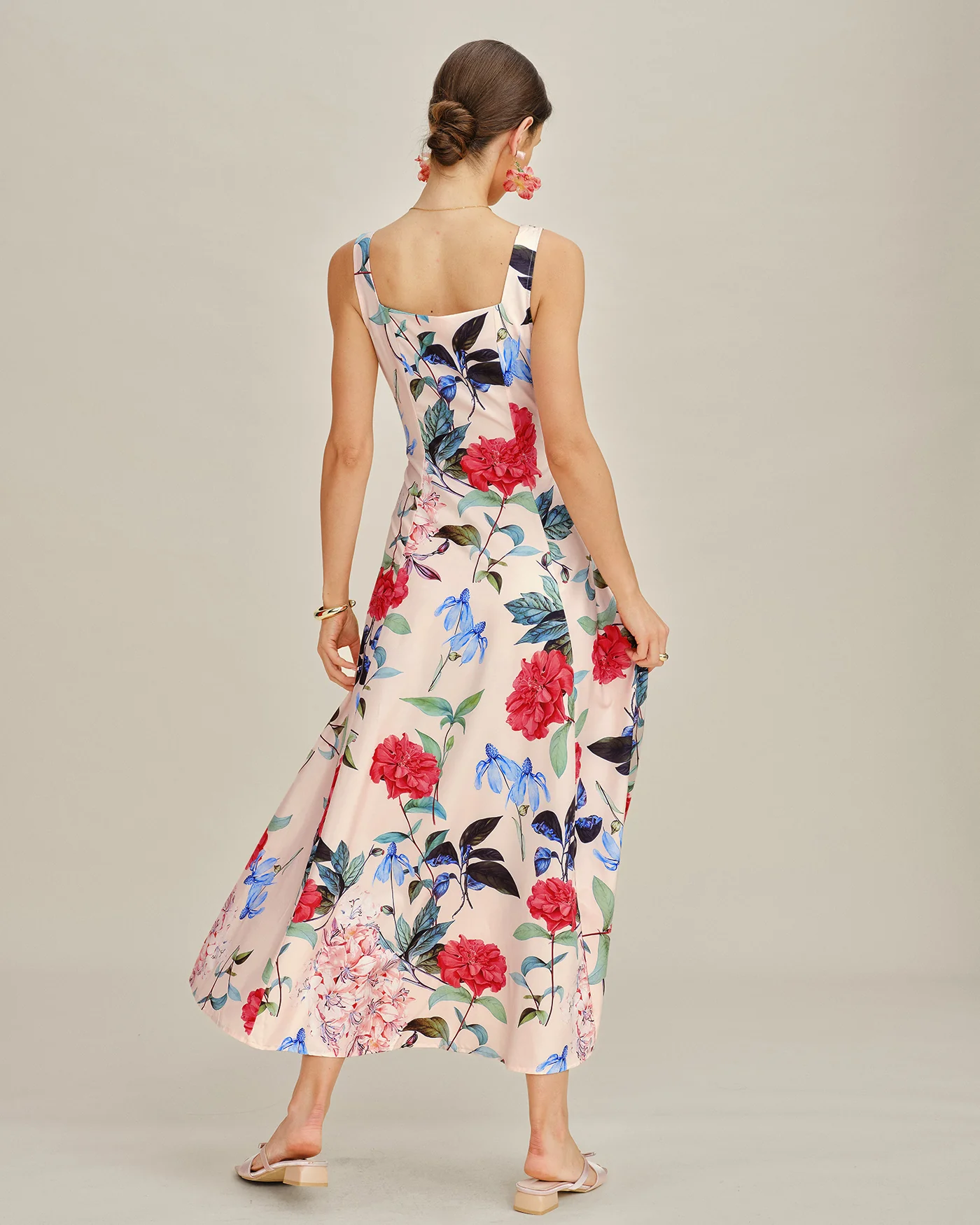 Floral A-Line Sleeveless Maxi Dress - Image 6