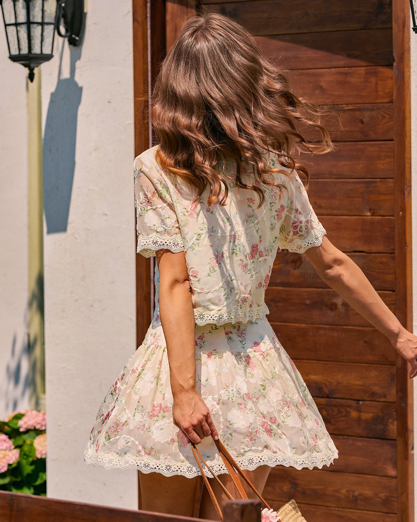 Floral Lace Tie Mini Skirt - Image 5