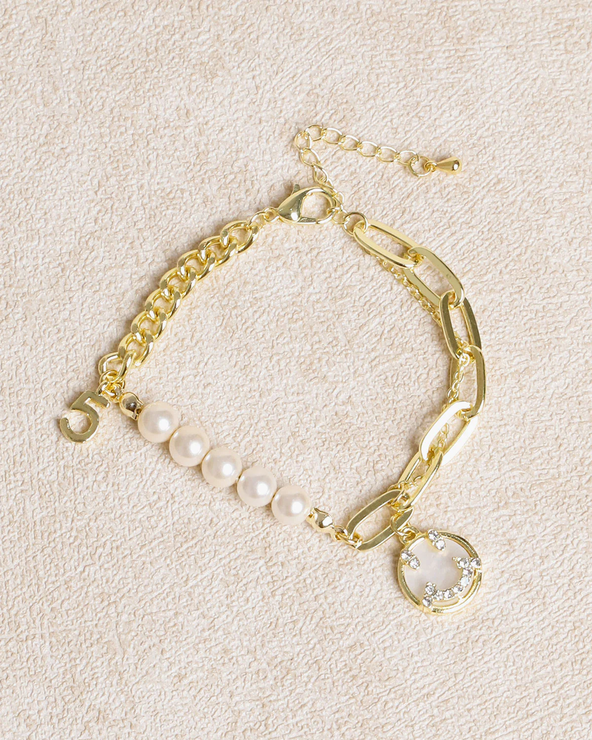 Gold Alloy Pearl Bracelet - Image 3