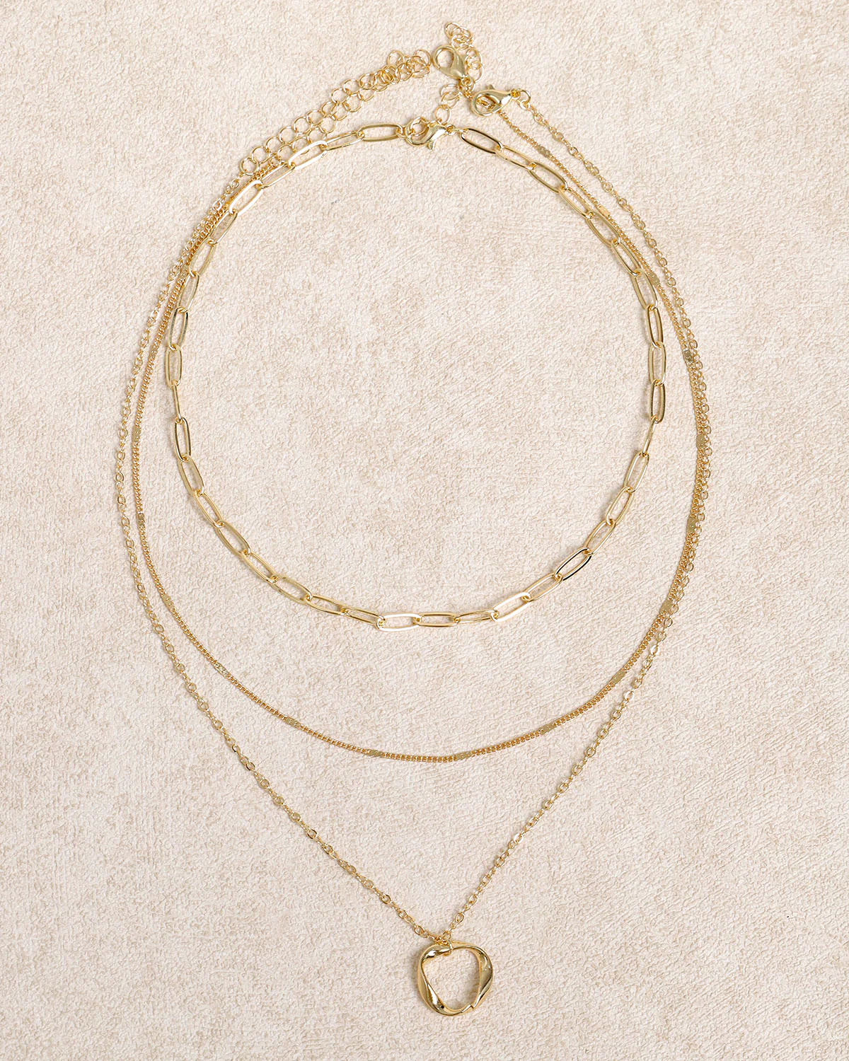Gold Three-Layer Necklace - Image 3