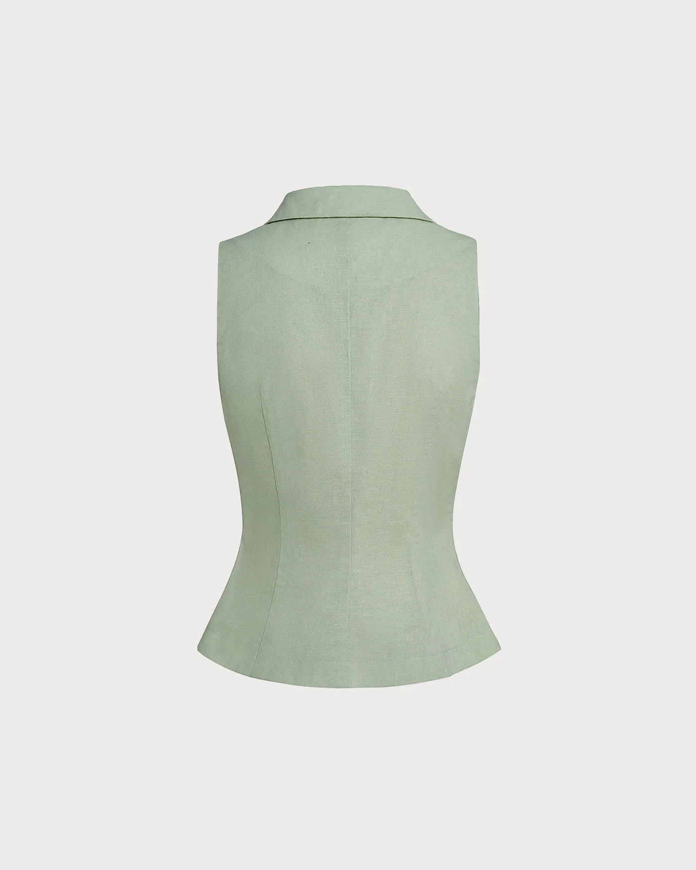 Green Collar Single Breasted Vest - Image 14