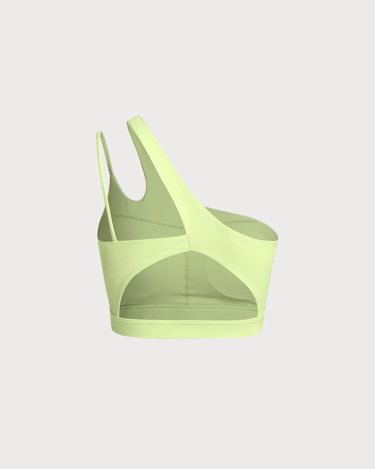 Green Cropped One Shoulder Yoga Cami Top - Light Support - Image 7
