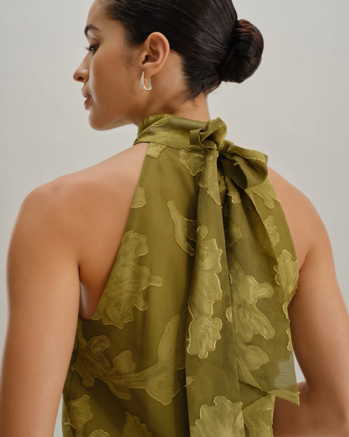 Green Floral Turtle Neck Tank Top - Image 4