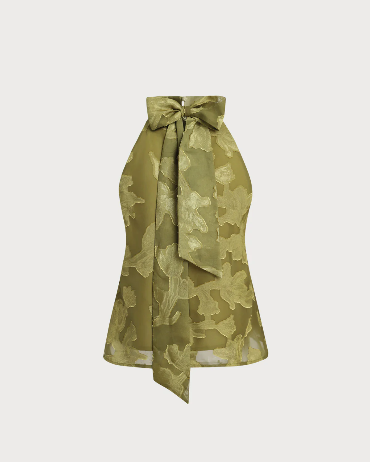 Green Floral Turtle Neck Tank Top - Image 7