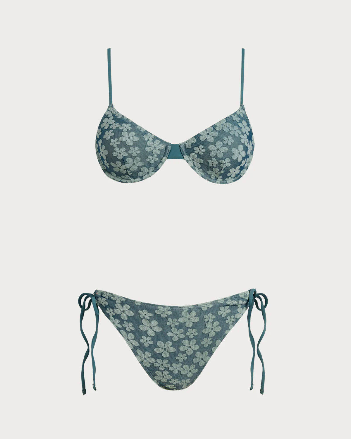 Green Floral Underwire Bikini Set - Image 2