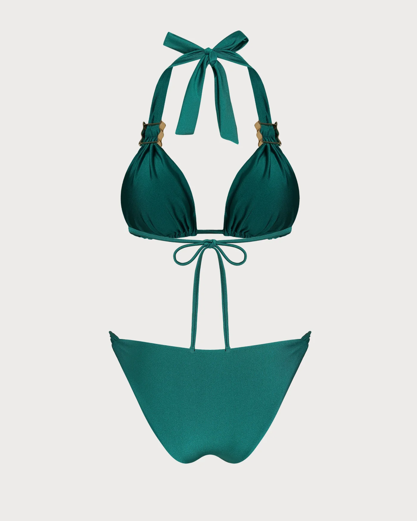 Green Halter Triangle Bikini Set - Image 3