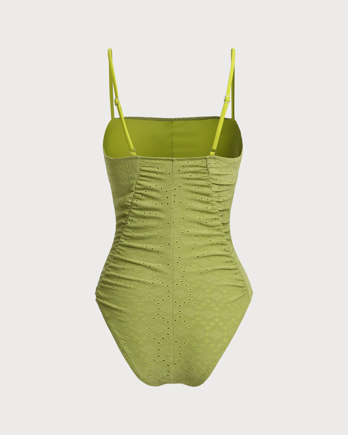 Green Jacquard Bralette One Piece Swimwear - Image 3