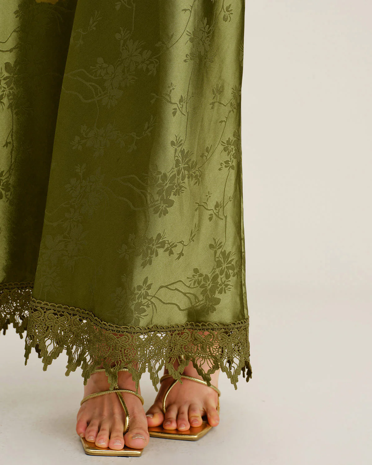 Green Jacquard Corset Slip Maxi Dress - Image 4