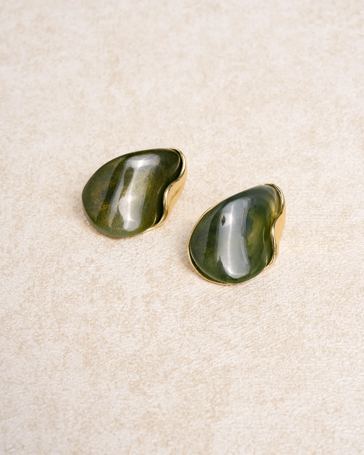 Green Metal Earrings - Image 2