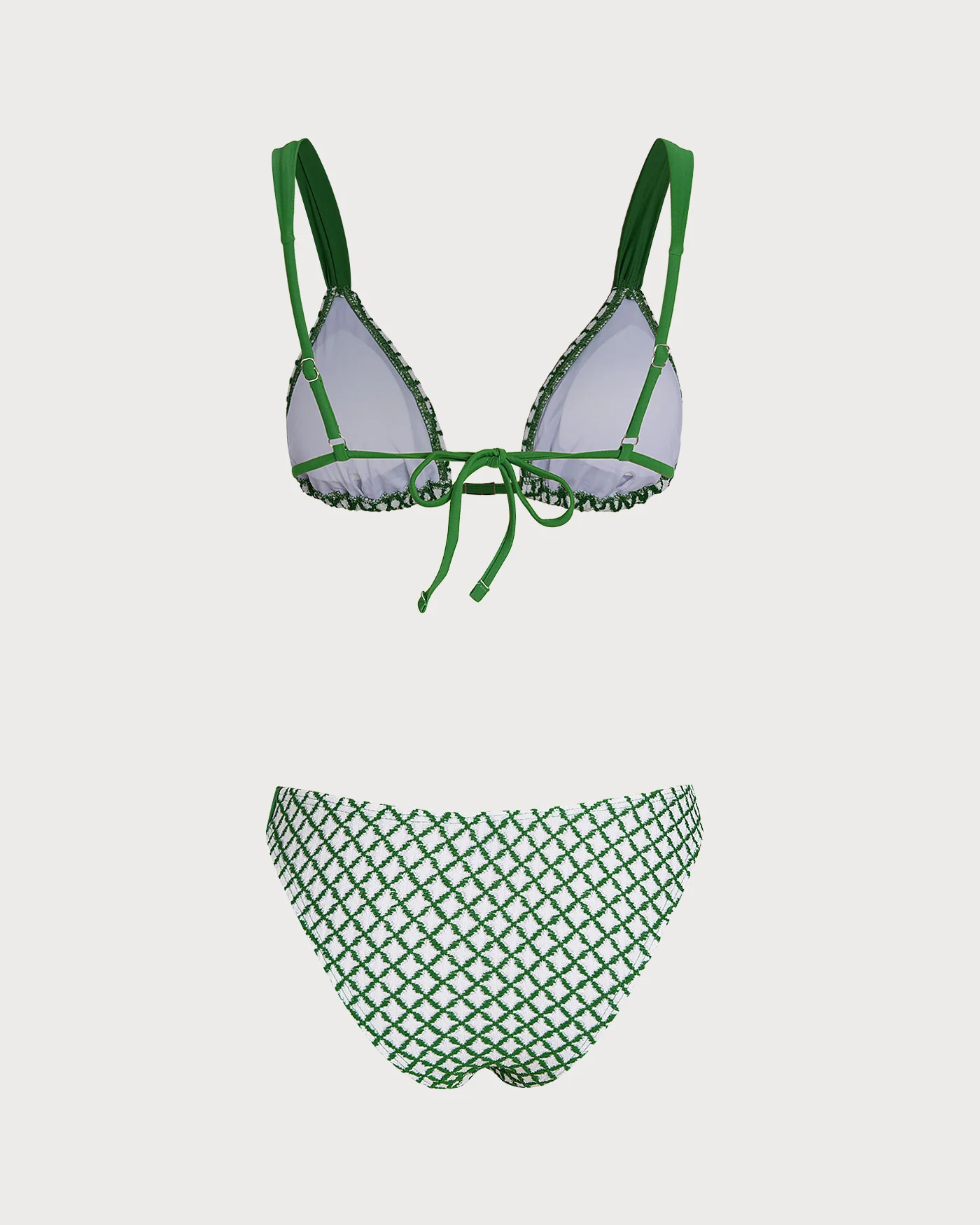 Green Plaid Triangle Bikini Set - Image 4