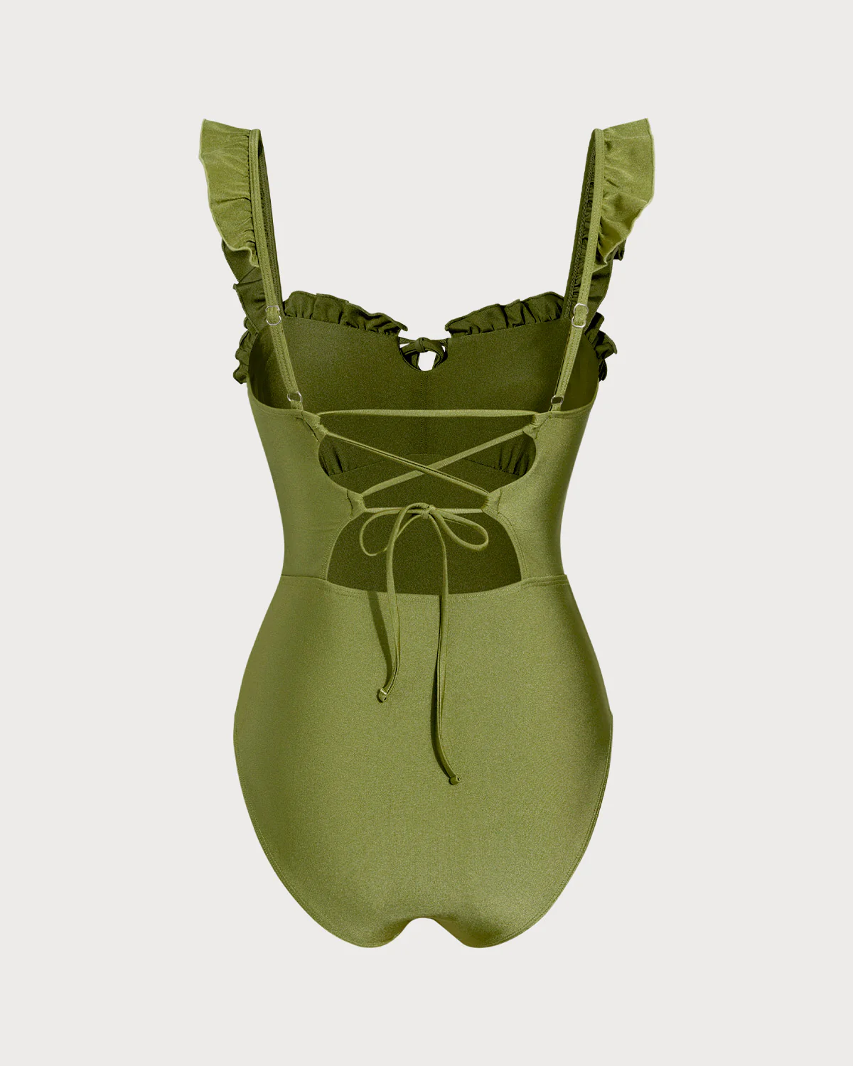 Green Ruched Bralette One Piece Swimwear - Image 7