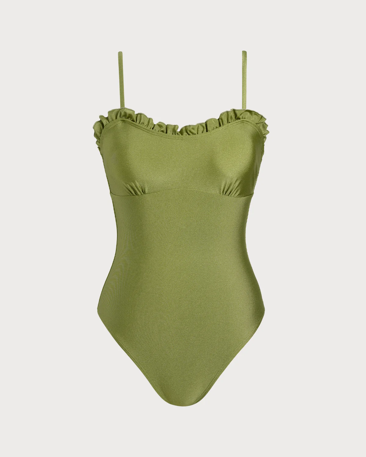 Green Ruffle Bralette One Piece Swimwear - Image 2