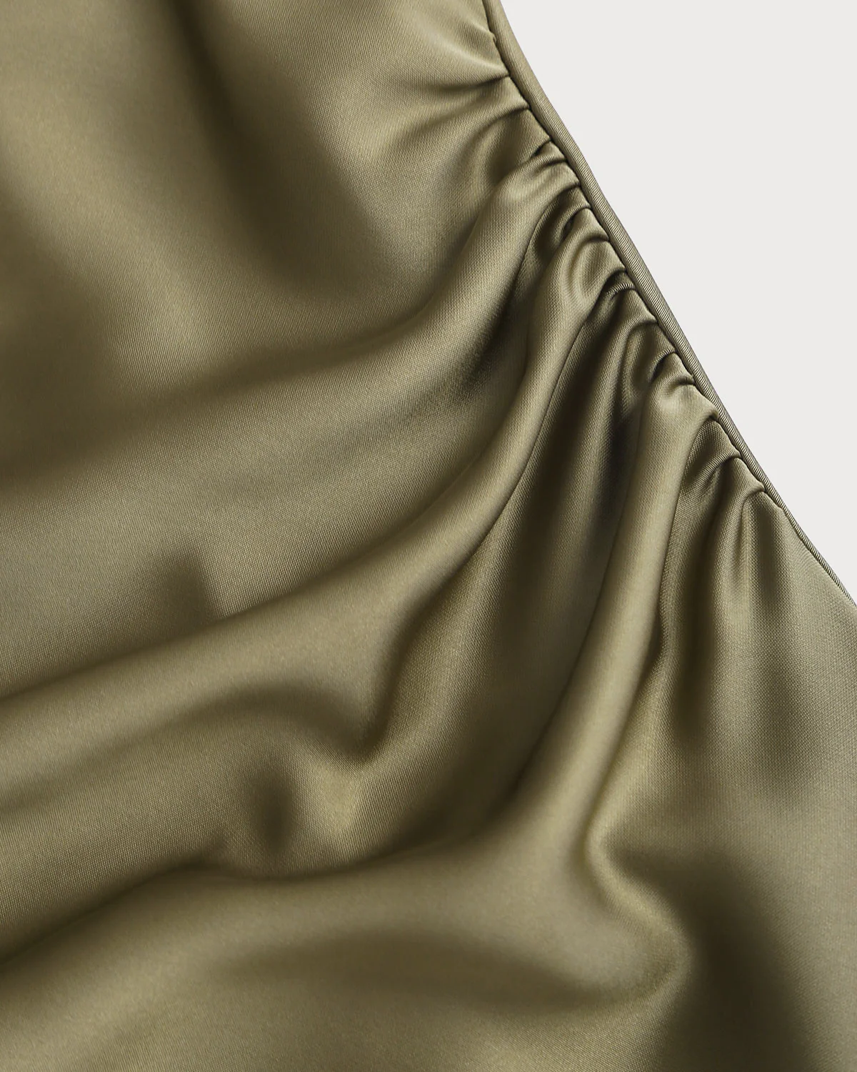 Green Satin Boat Neck Slip Midi Dress - Image 7