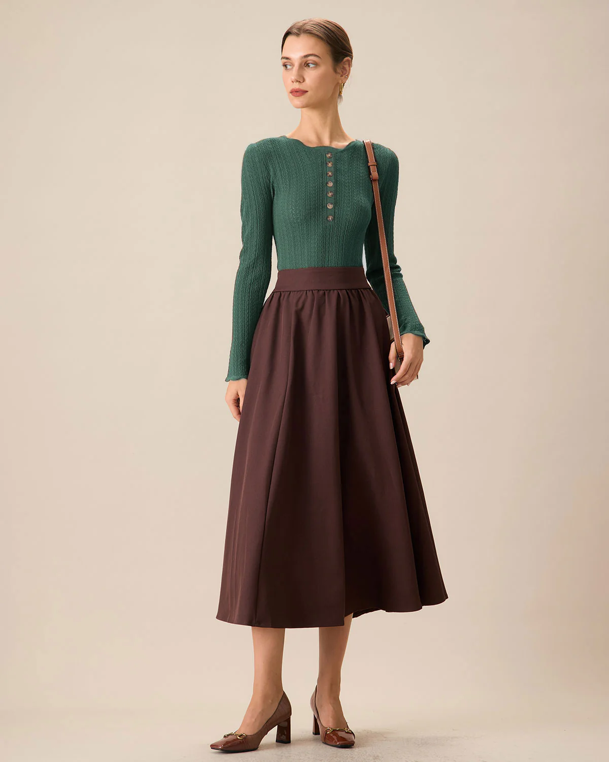 Green Scalloped Slim Sweater - Image 4