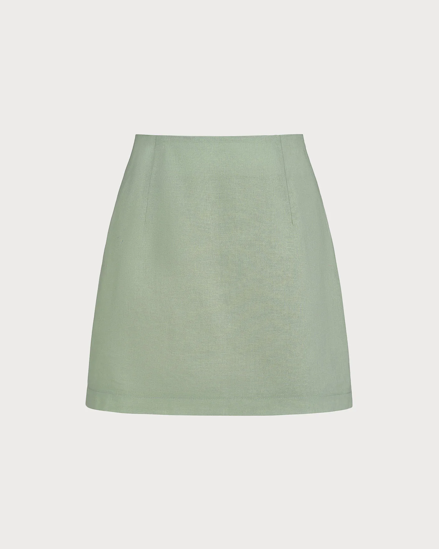 Green Solid A-Line Mini Skirt - Image 10