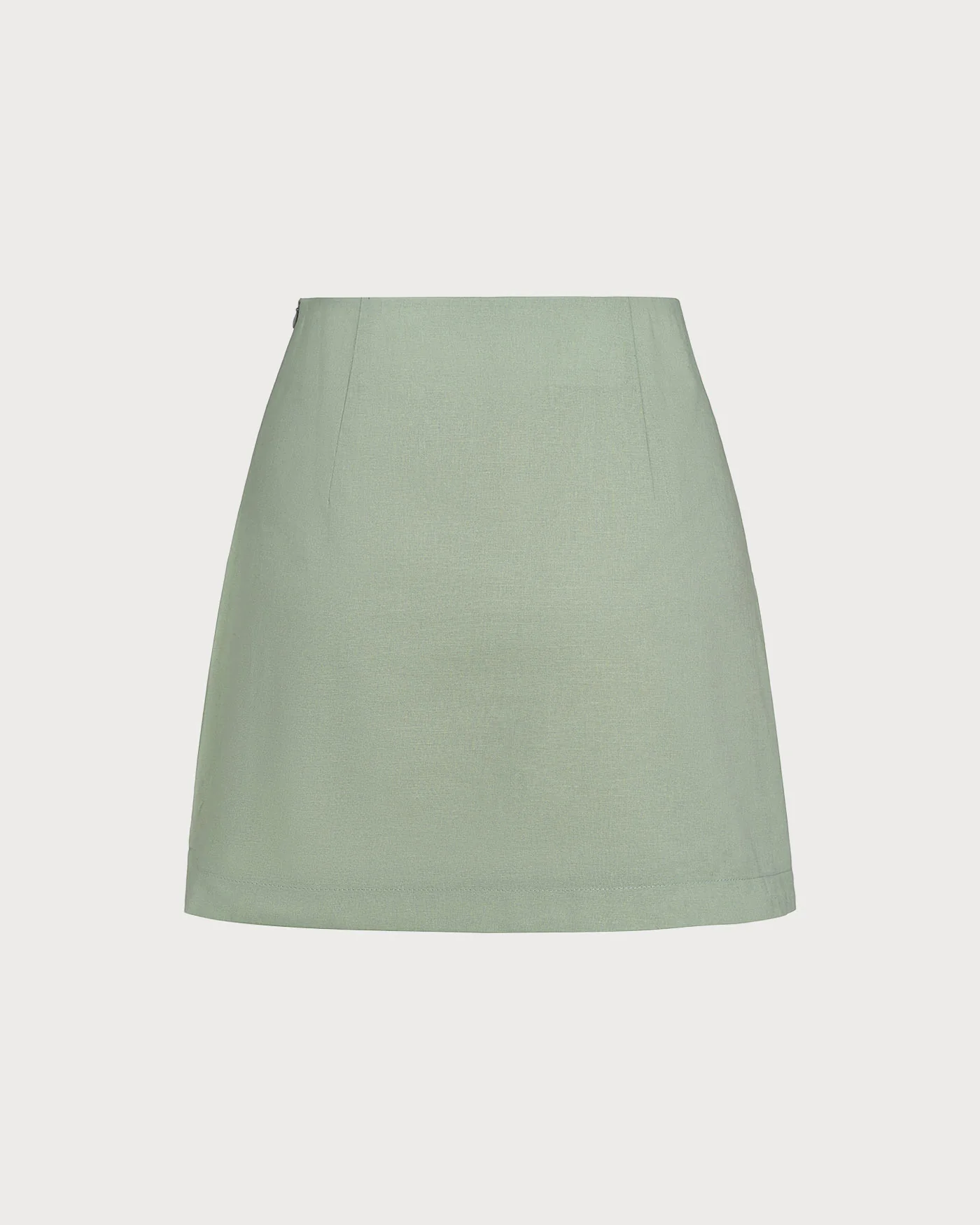 Green Solid A-Line Mini Skirt - Image 11