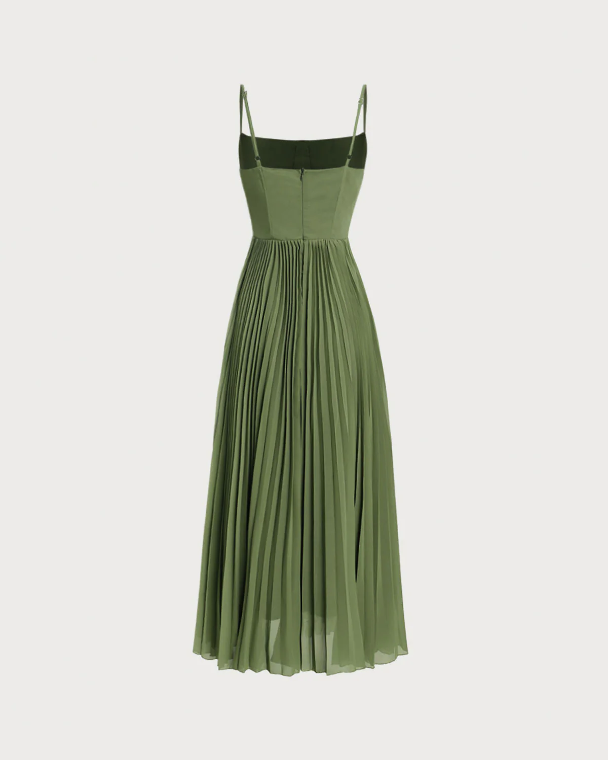 Green Sweetheart Neck Flowy Slip Maxi Dress - Image 7