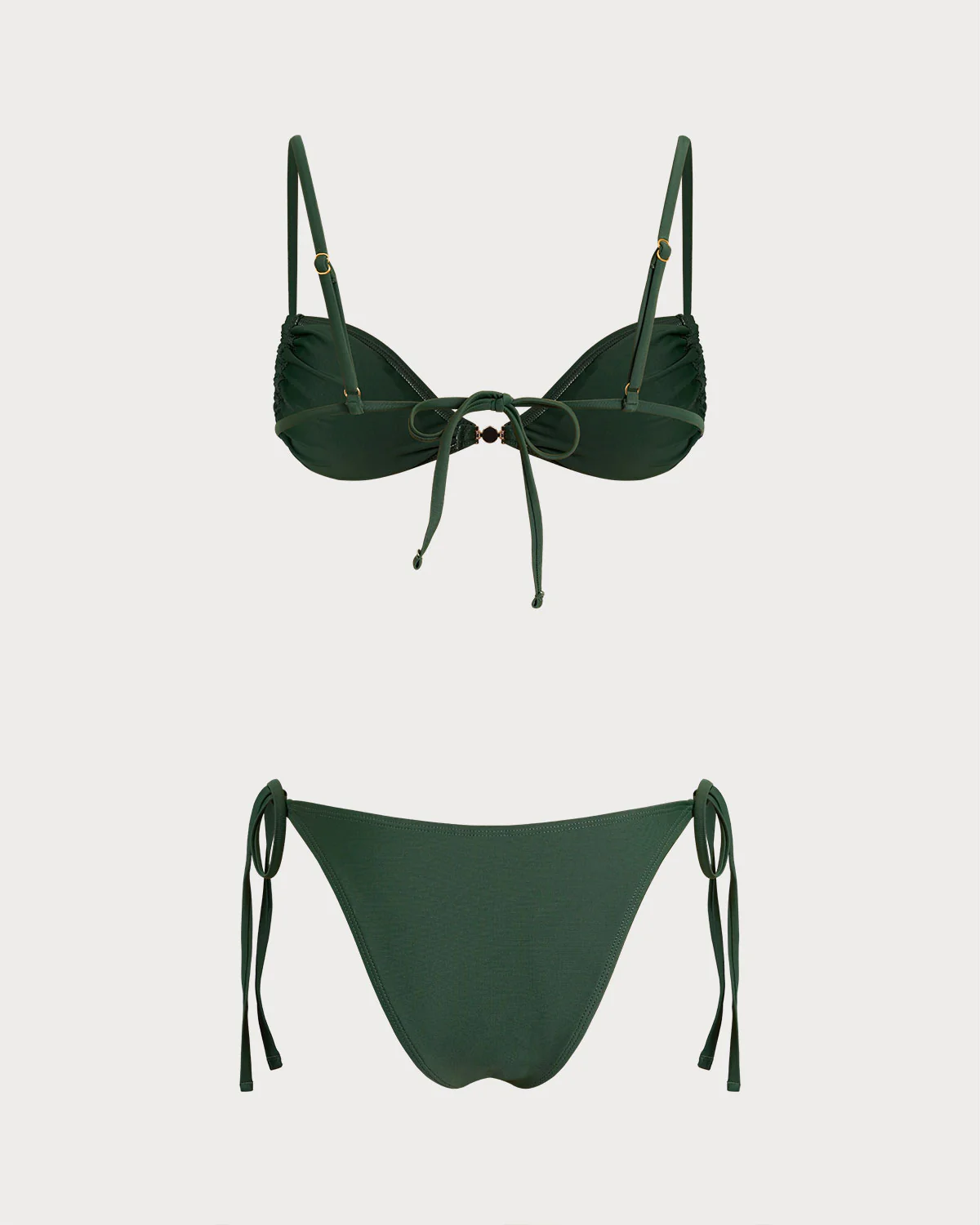 Green Triangle Drawstring Bikini Sets - Image 4
