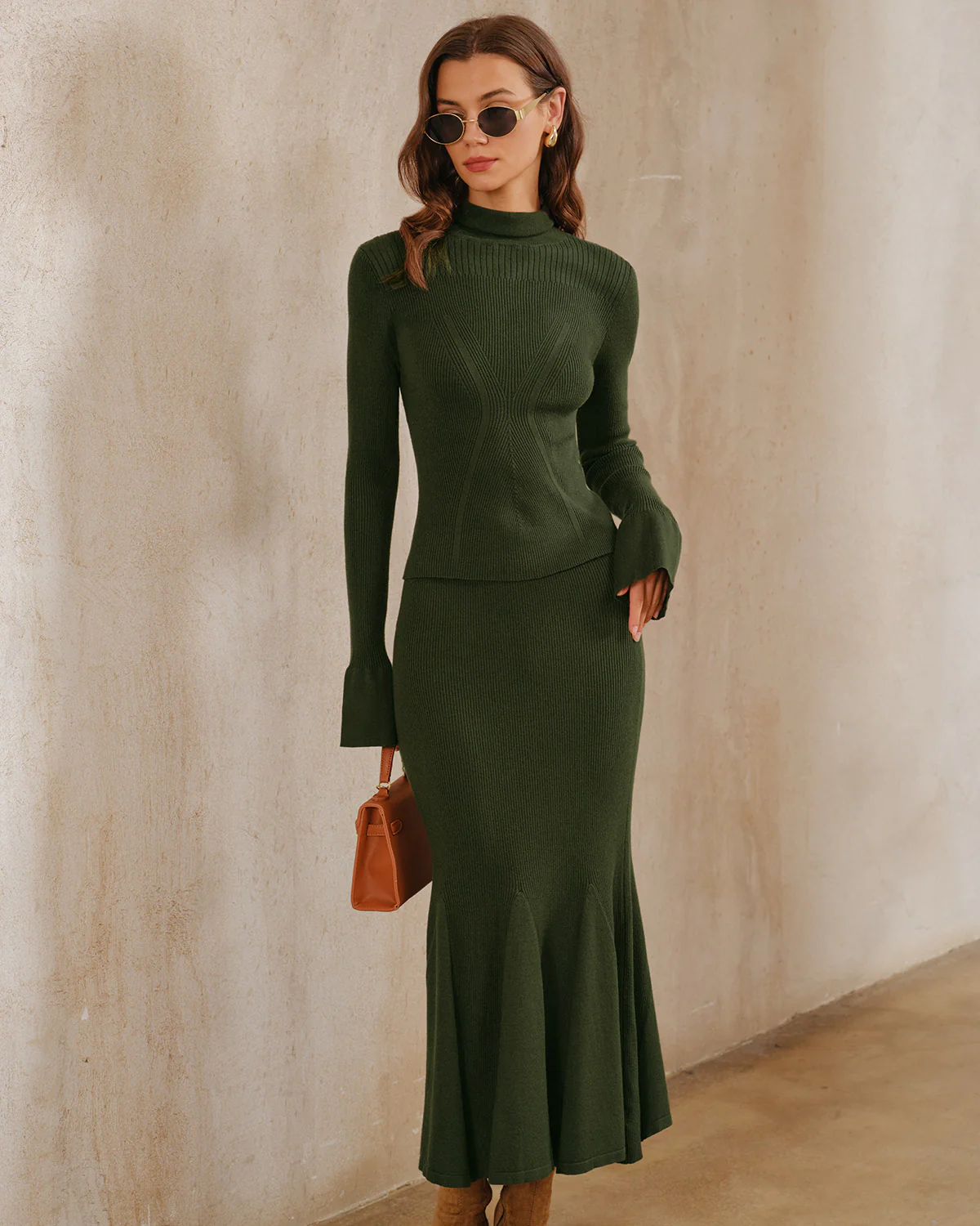 Green Turtle Bell Sleeve Sweater - Image 3