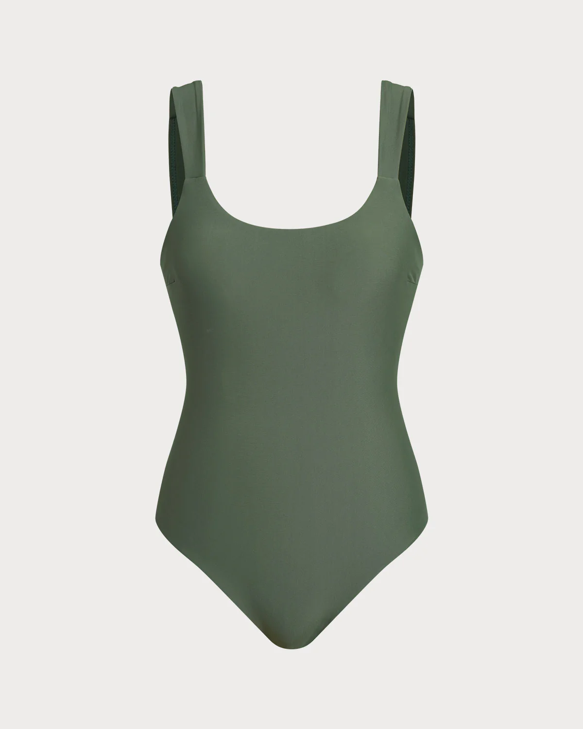 Green U Neck Tummy Control One Piece Swimwear - Image 2