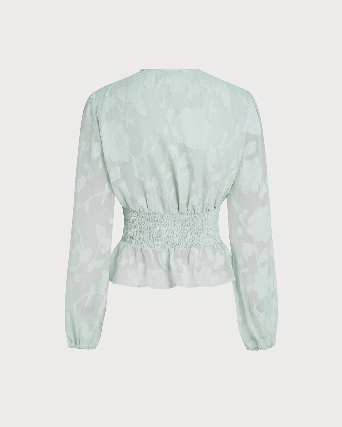 Green V Neck Floral Shirt - Image 3