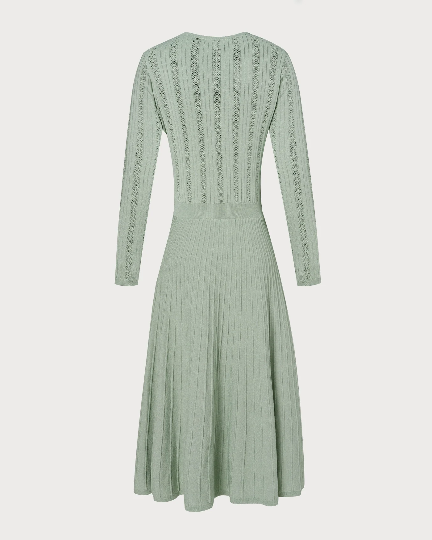 Green V Neck Viscose Sweater Dress - Image 8