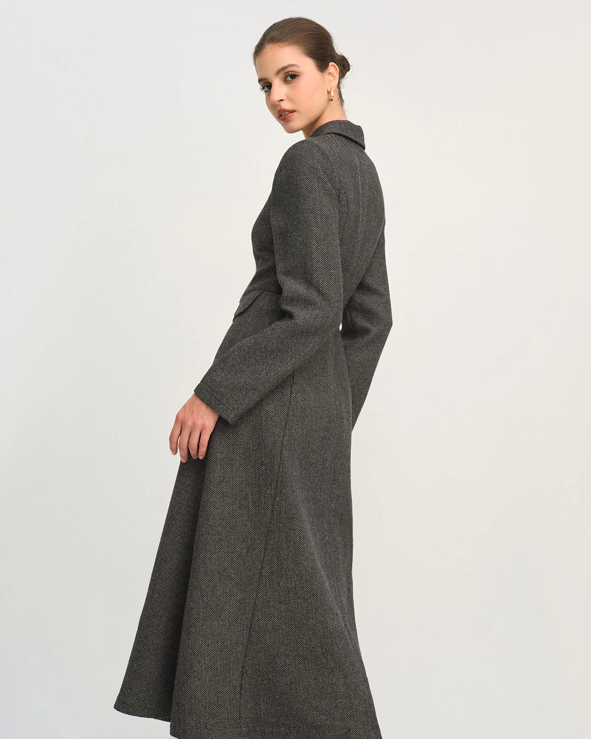 Grey A-Line Button Maxi Dress - Image 3