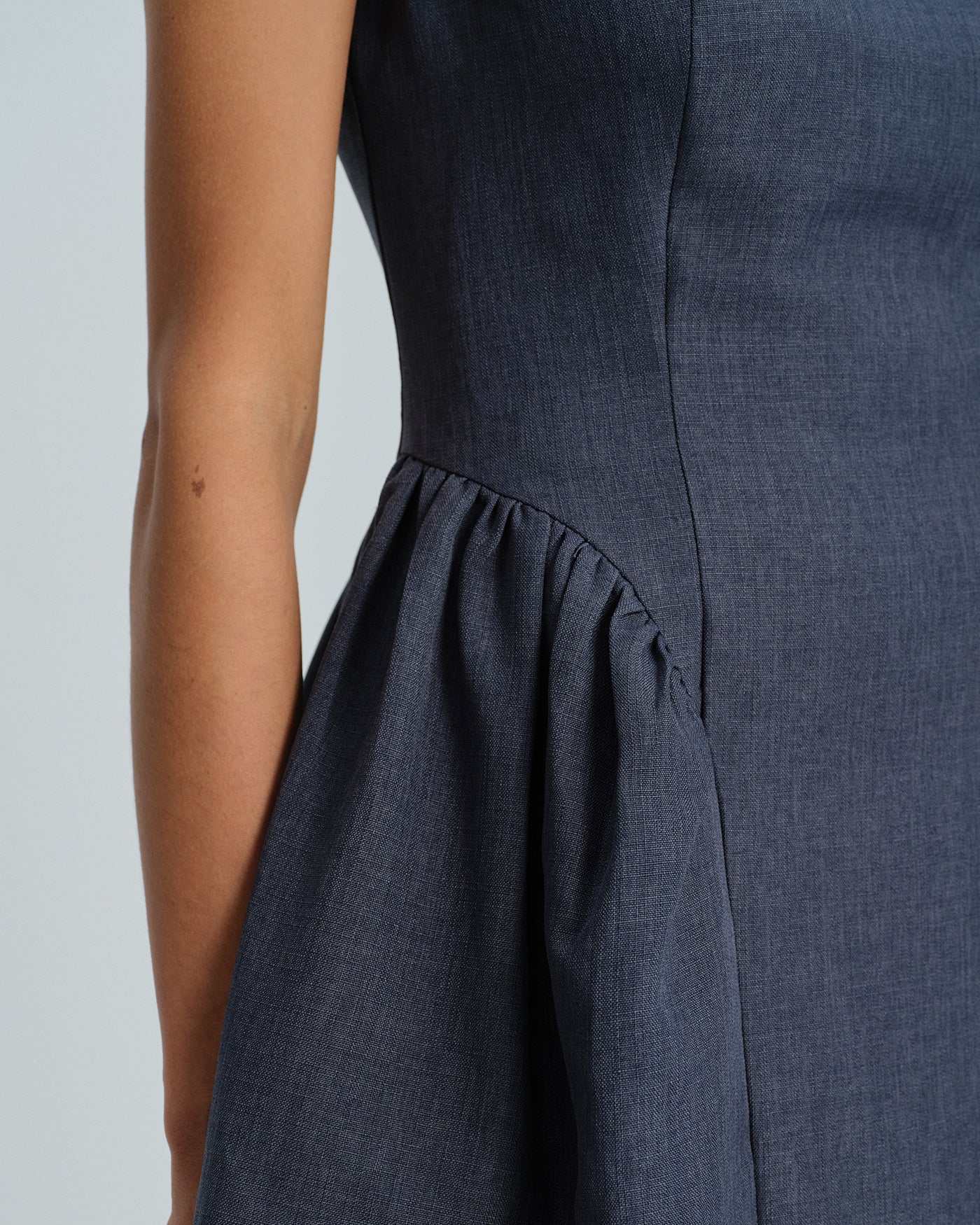 Grey Boat Neck Sleeveless Midi Dress - Image 2