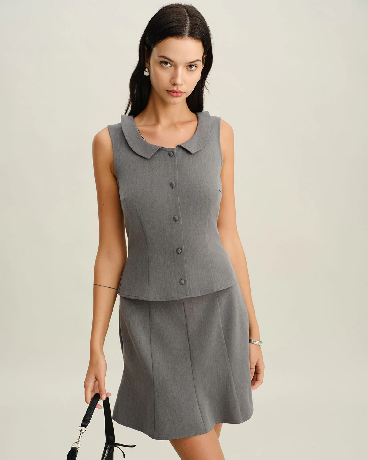 Grey Mermaid Mini Skirt - Image 2
