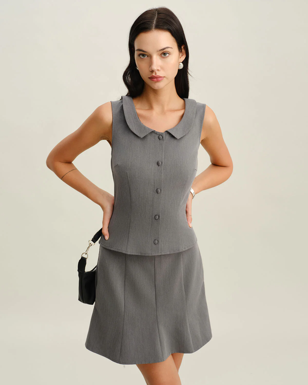 Grey Mermaid Mini Skirt - Image 3
