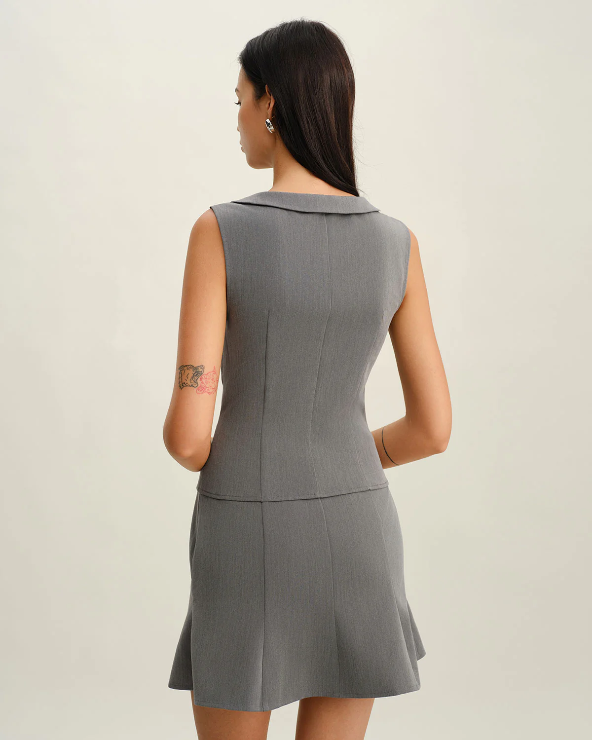 Grey Mermaid Mini Skirt - Image 5