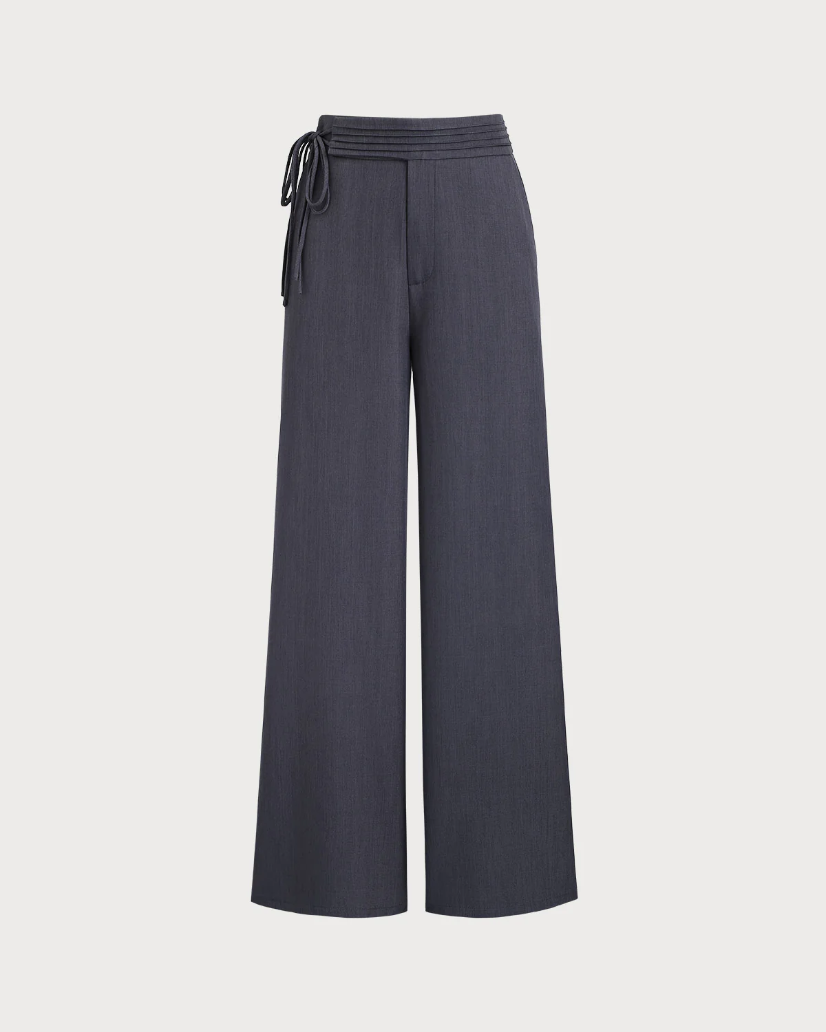 Grey Natural Waisted Casual Straight Pants - Image 6