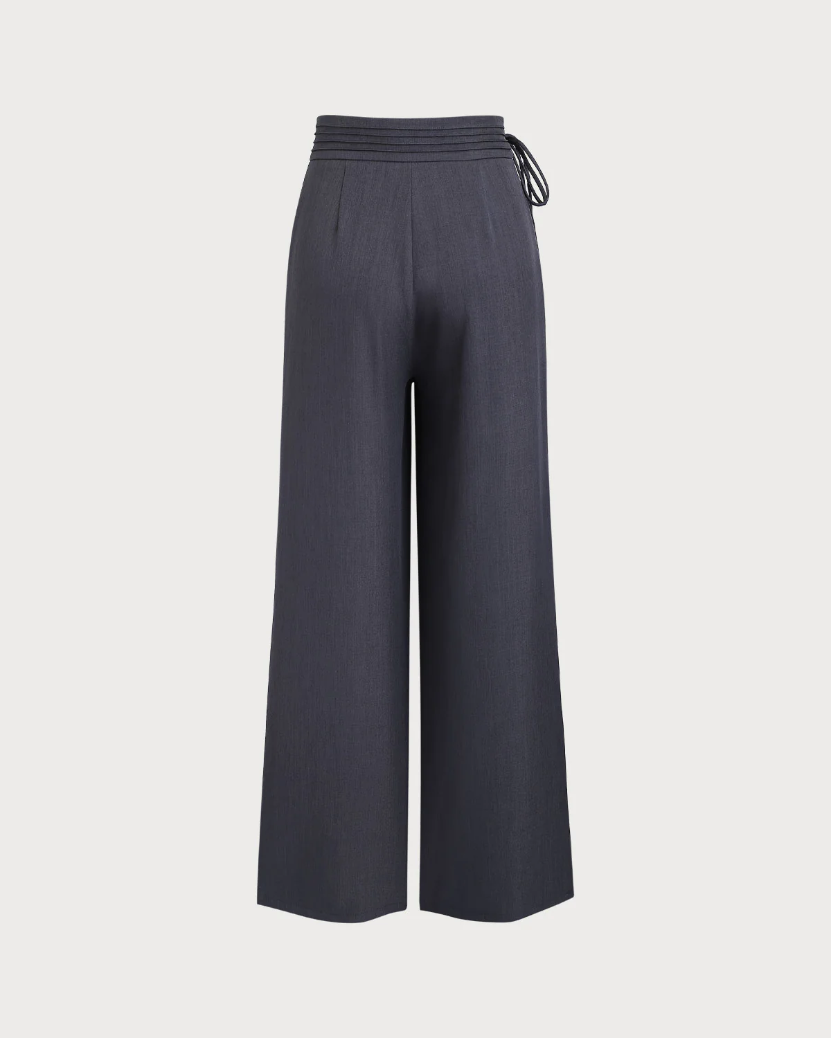 Grey Natural Waisted Casual Straight Pants - Image 7