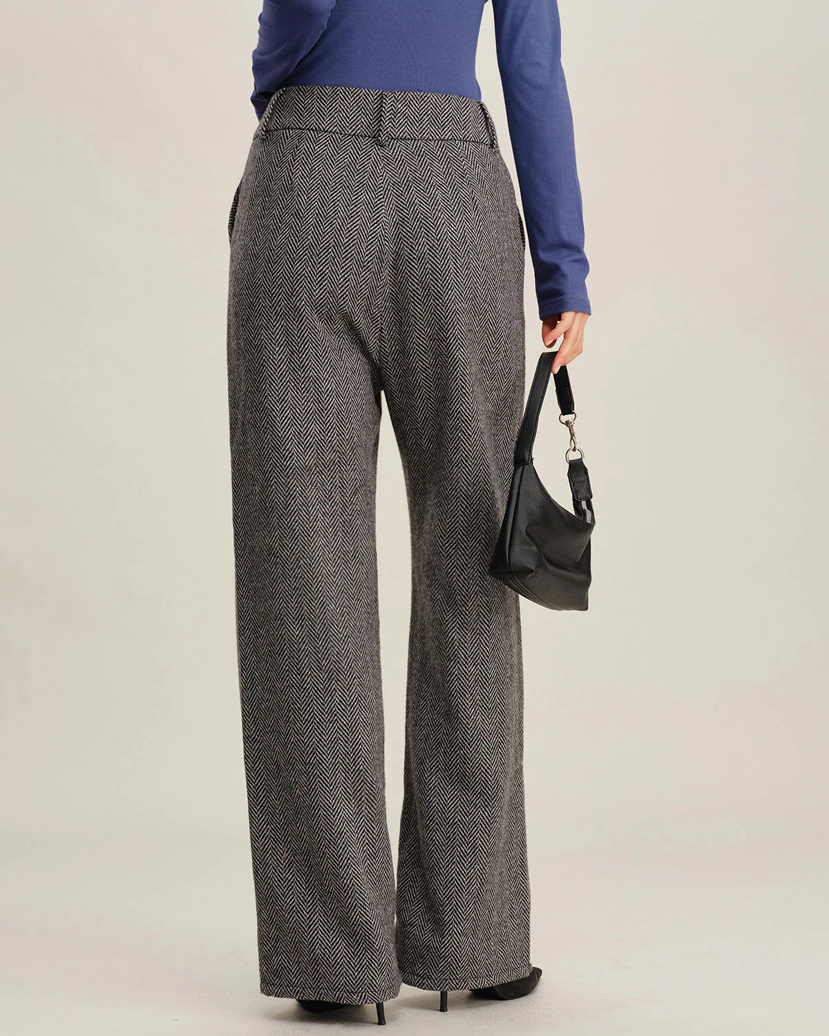 Grey Tweed Straight Pants - Image 4