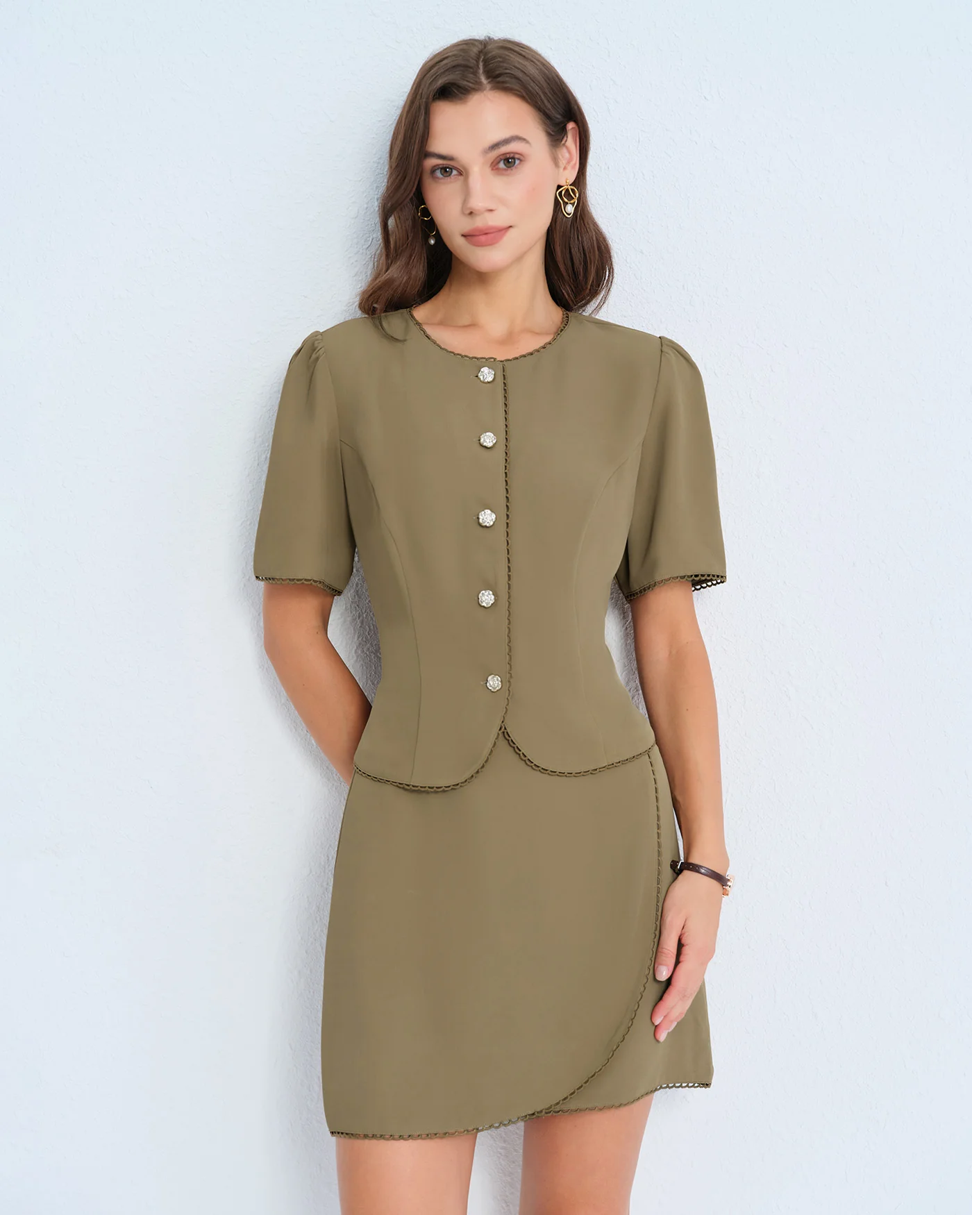 Khaki A-Line Mini Skirt - Image 5