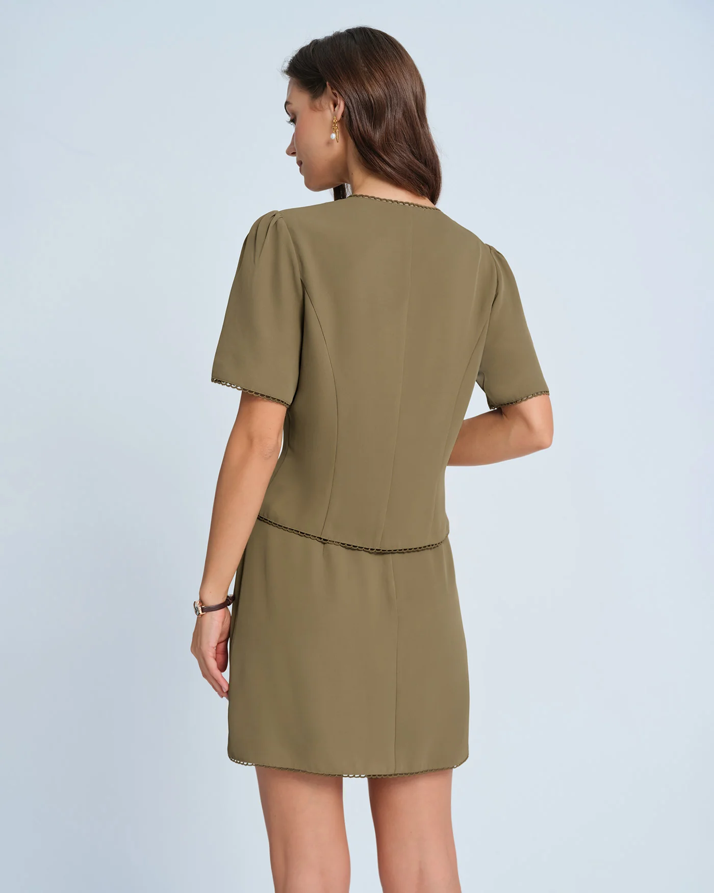 Khaki A-Line Mini Skirt - Image 6