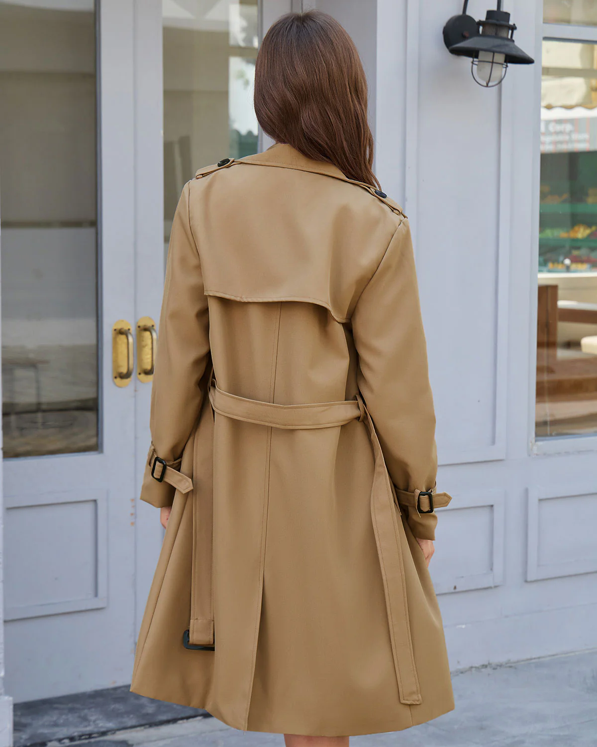 Khaki Belted Trench Coat - Image 5
